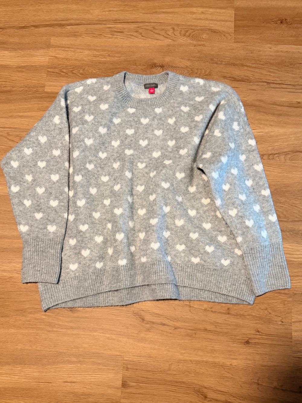 Gray Heart Pattern oversized Sweater